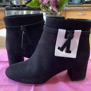 NWOT- Kate Spade Black suede ankle boots- Sz 8